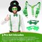 4E's Novelty St Patricks Day Glow in the Dark Suspenders, Shot Glass, Shamrock Glasses, Bowtie Accessories Set for Women, St Patricks Day Outfits for Men Leprechaun Costume